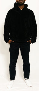 Fluffy Shearling Hoodie (Black)