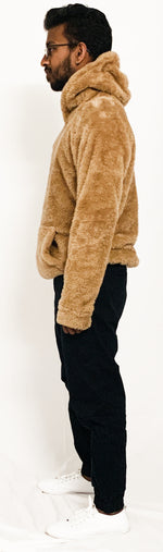 Load image into Gallery viewer, Fluffy Shearling Hoodie (Tan)

