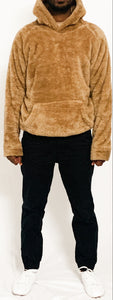 Fluffy Shearling Hoodie (Tan)
