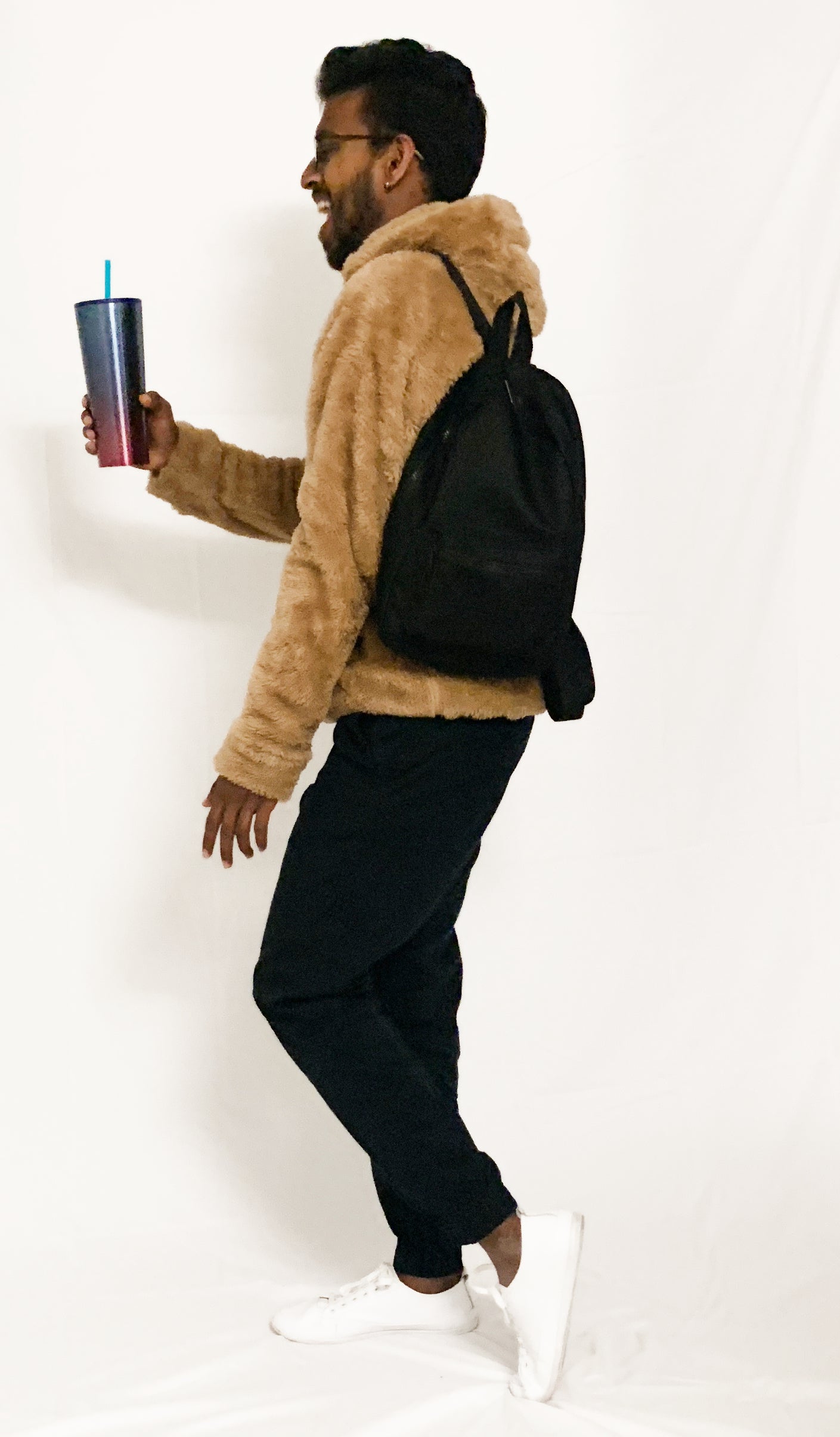 Fluffy Shearling Hoodie (Tan)